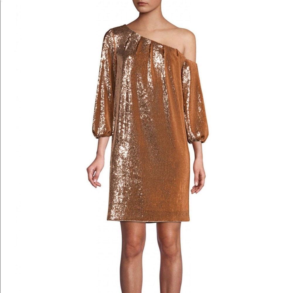 Aidan Mattox cold shoulder sequins dress
